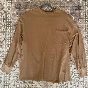 Women’s Long Sleeve Pocket Shirt - Tan